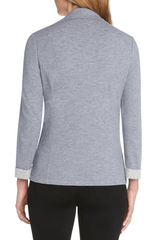 Matty M . Notched Collar Knit Blazer In Blue