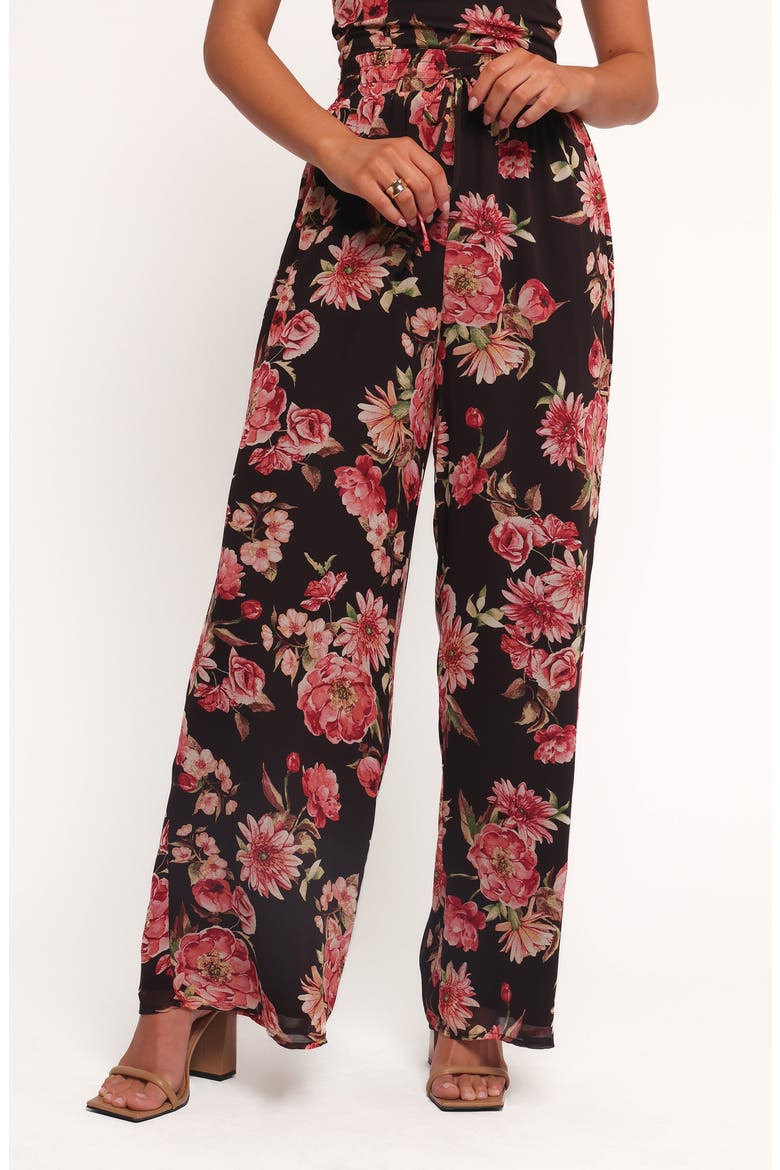 Estie Floral Drawstring Pants, Main, color, BLACK FLORAL