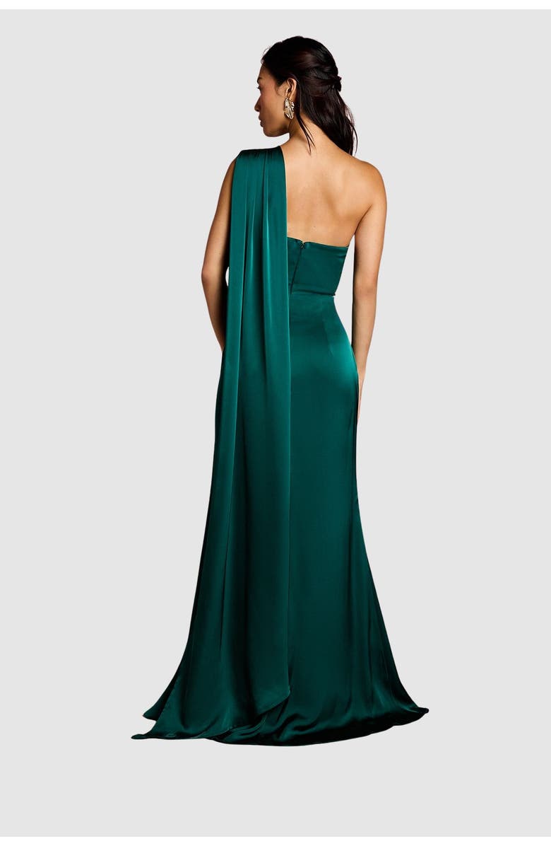 Coast One Shoulder Maxi Dress, Alternate, color, Emerald