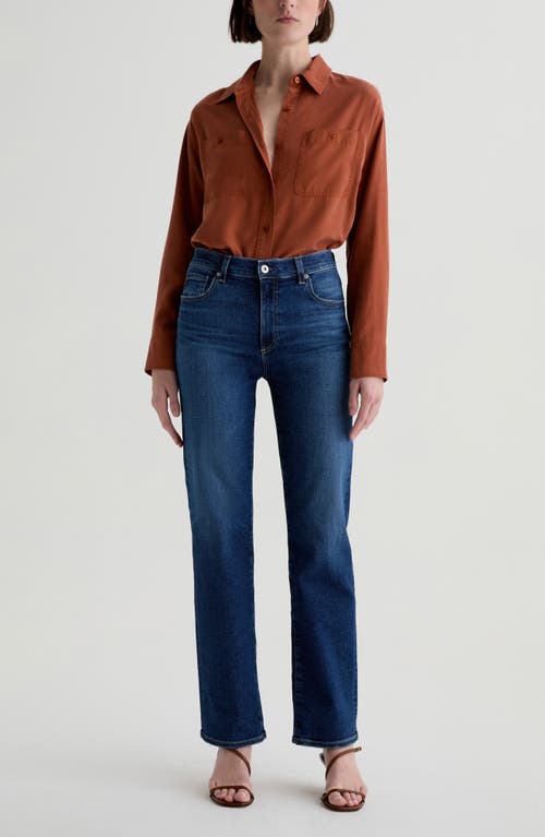 Ag Brinley Mid Rise Straight Leg Jeans In Blue