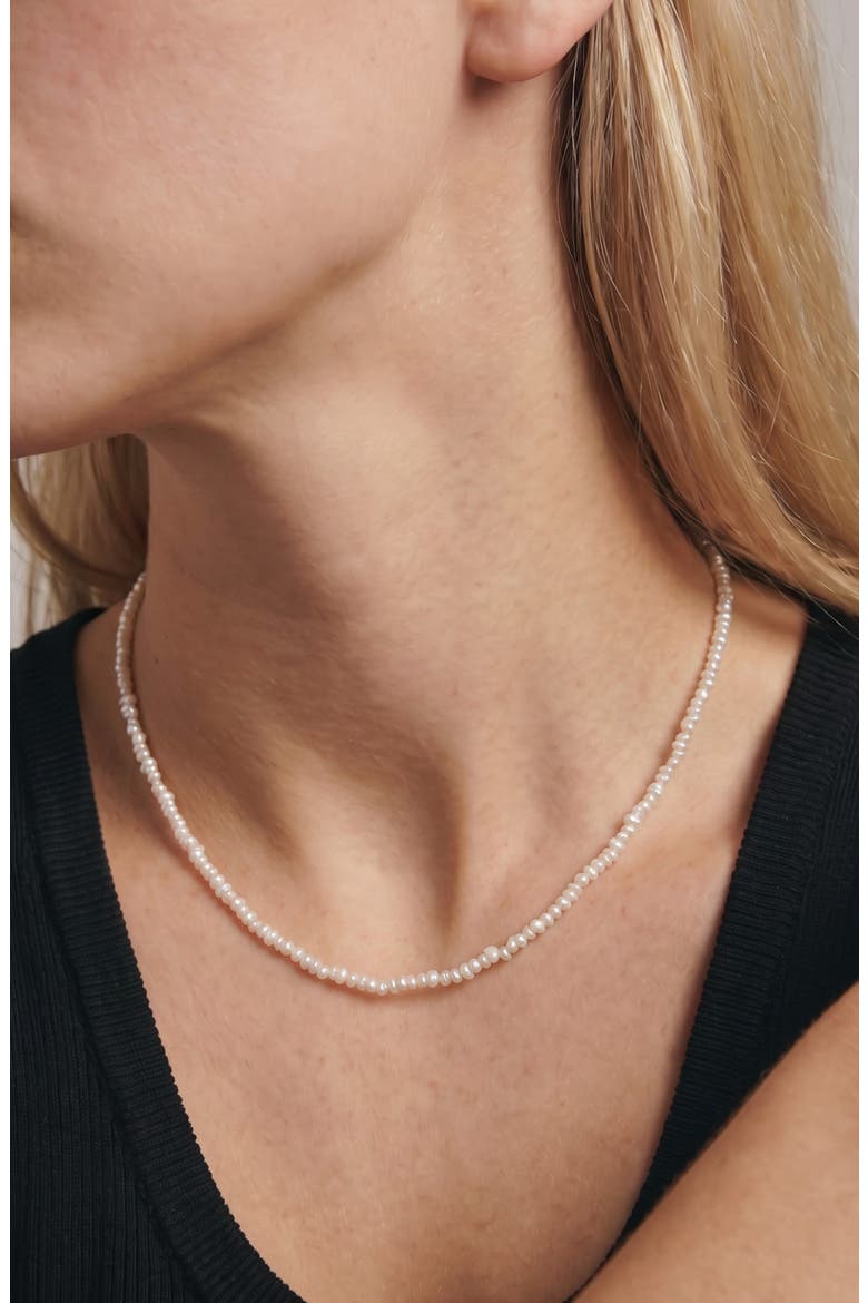 Keshi Freshwater Pearl Necklace, Alternate, color, WHITE