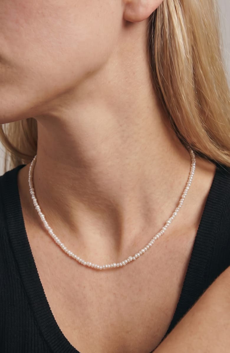st. Moran Keshi Freshwater Pearl Necklace, Alternate, color, White