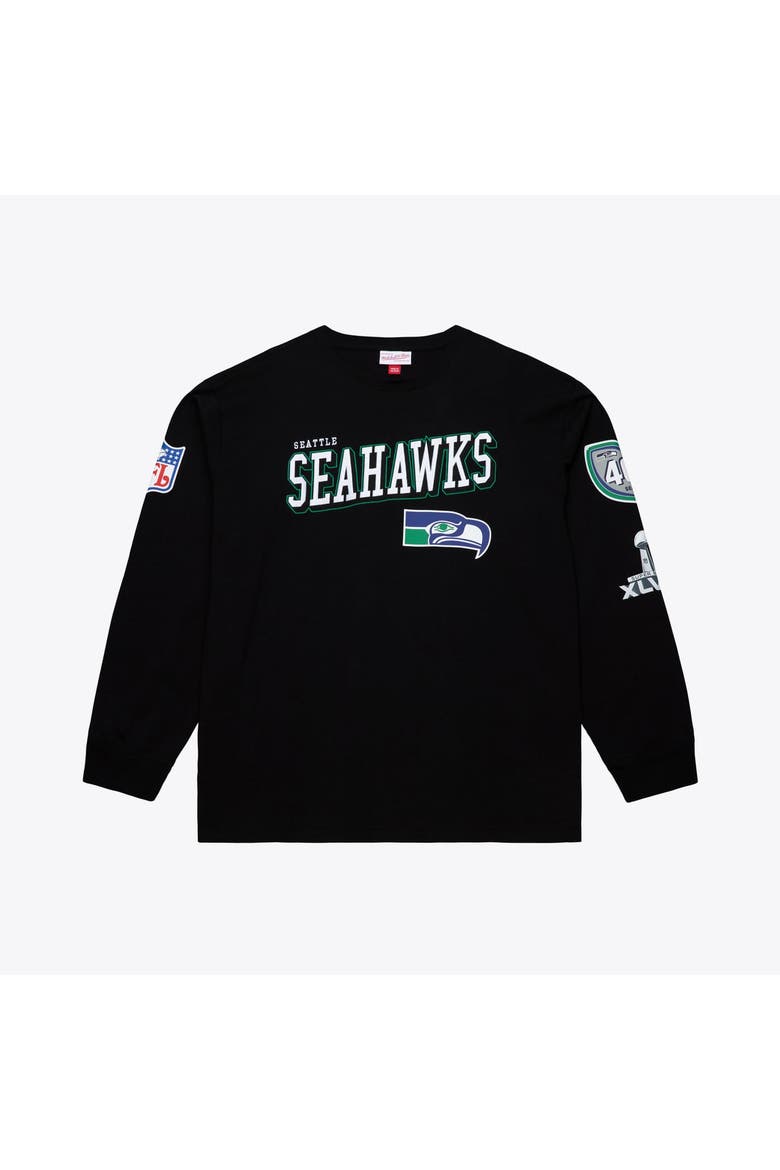 Men's Mitchell & Ness  Black Seattle Seahawks Big & Tall Training Camp Long Sleeve T-Shirt, Main, color, Black