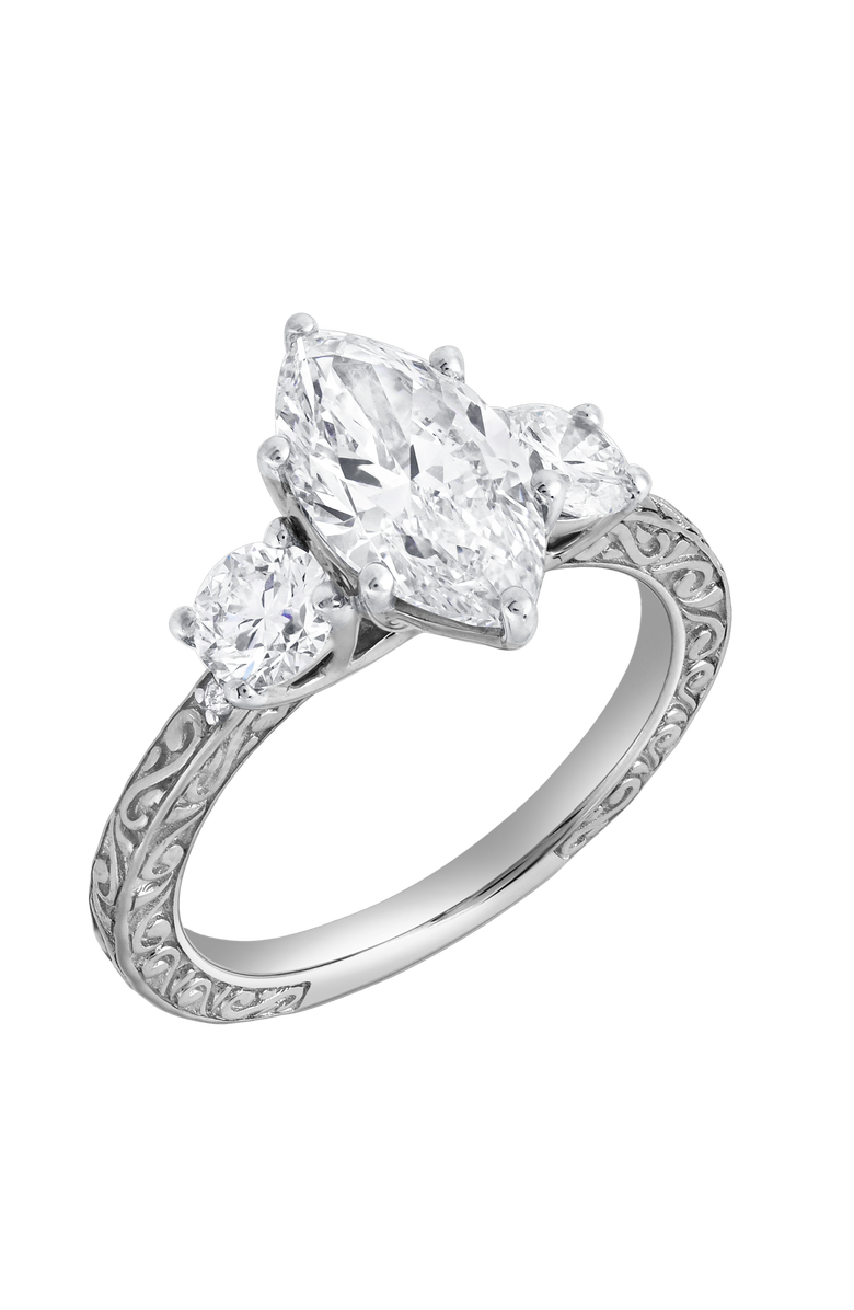 LuvMyJewelry Aislyra 14K Gold 2.70 Ct Marquise Lab Grown Diamond Engagement Ring, Alternate, color, 14K White Gold