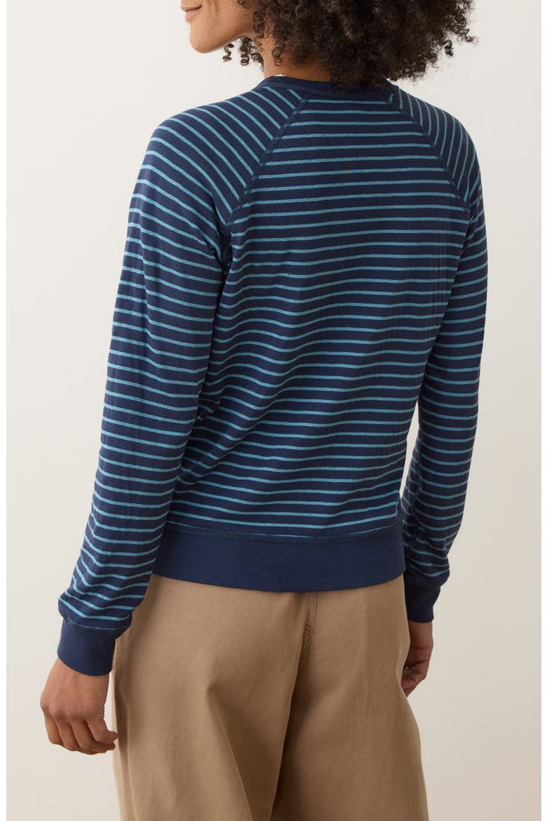 Juno Stripe & Dot Reversible Double Knit Top, Alternate, color, MOONLIT BLUE
