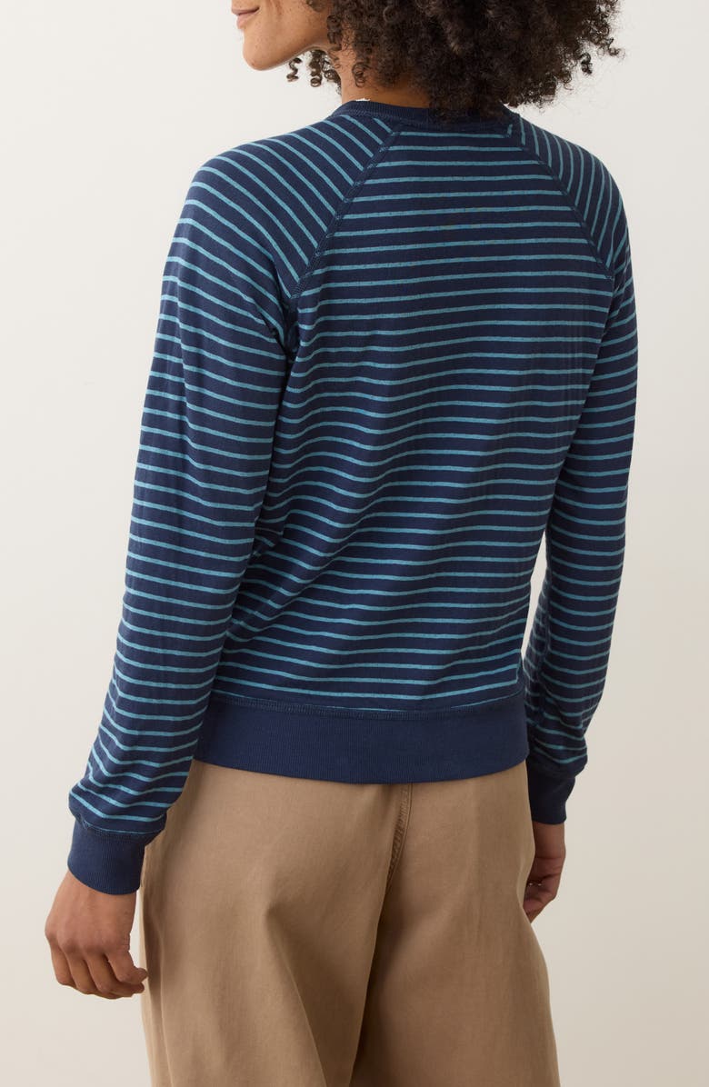Marine Layer Juno Stripe & Dot Reversible Double Knit Top, Alternate, color, Moonlit Blue