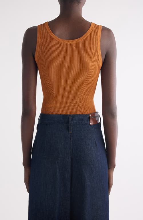 Dries Van Noten Topaza Ribbed Tank In Orange