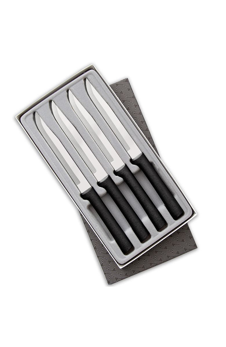 Rada 4 Piece Steak Knives Set with Gift Box, Main, color, Black