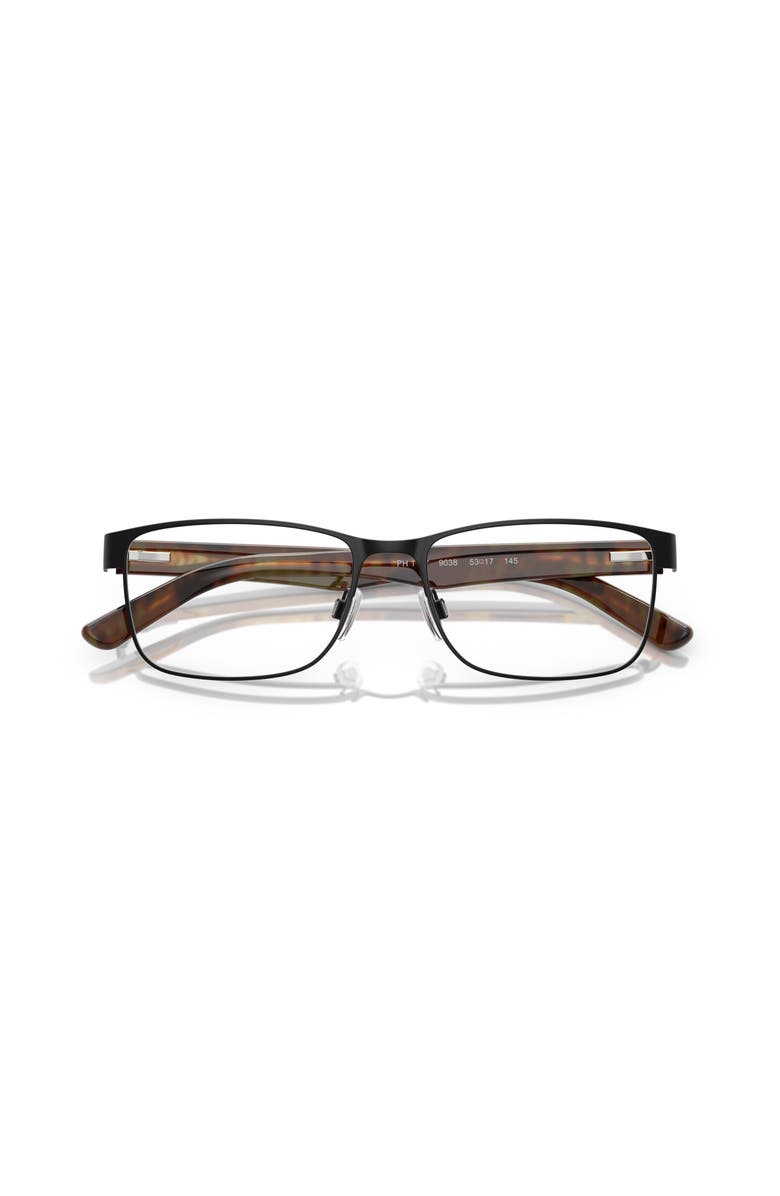Polo Ralph Lauren 53mm Rectangle optical glasses, Alternate, color, Black