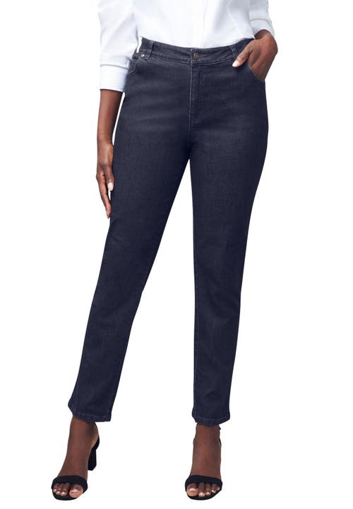 Jessica London True Fit Stretch Denim Straight Leg Jean In Blue