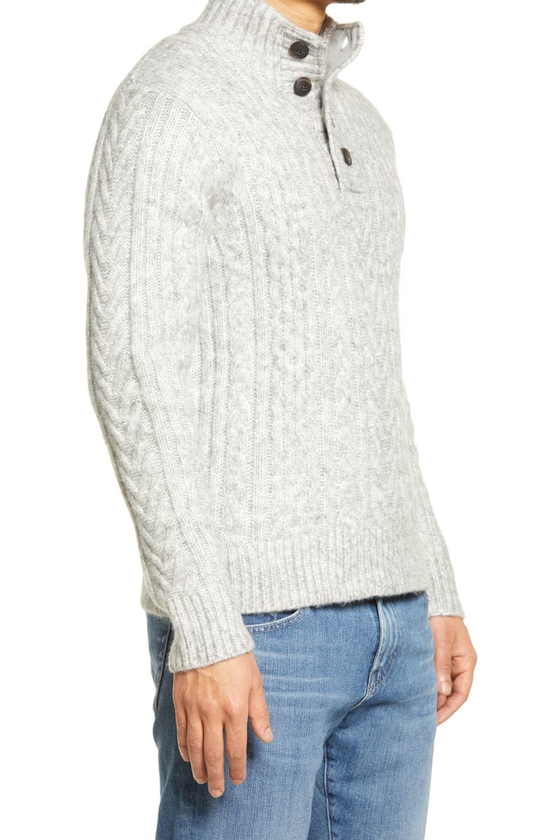 Schott NYC Cable Knit Henley Sweater, Alternate, color, 