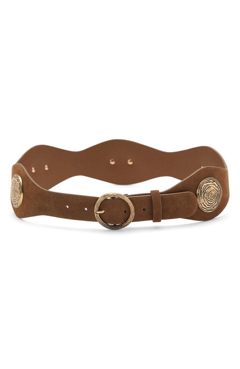 MANGO Obi Suede Belt, Alternate, color, Brown