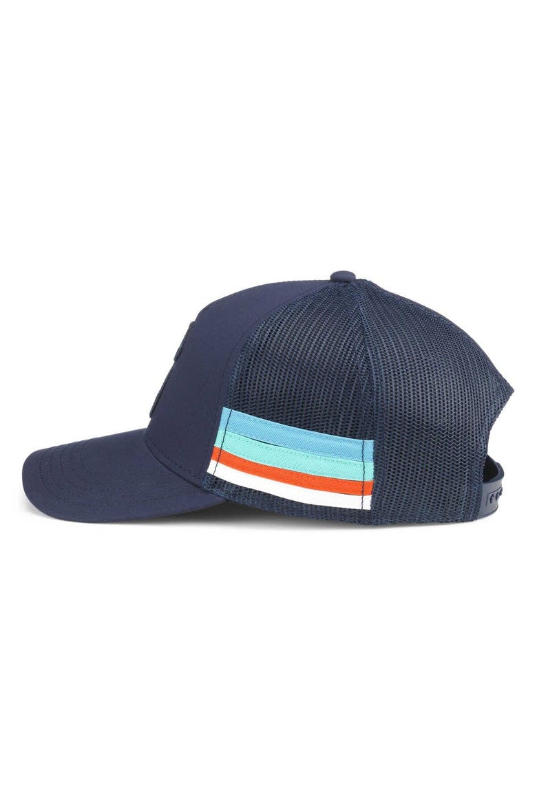 Men's American Needle Deep Sea Blue Seattle Kraken HotFoot Stripes Trucker Adjustable Hat, Alternate, color, Navy