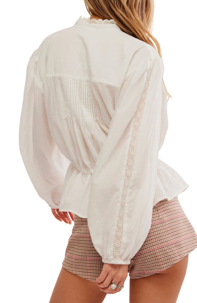 Free People Best of Me Lace Tie Waist Shirt, Alternate, color, 