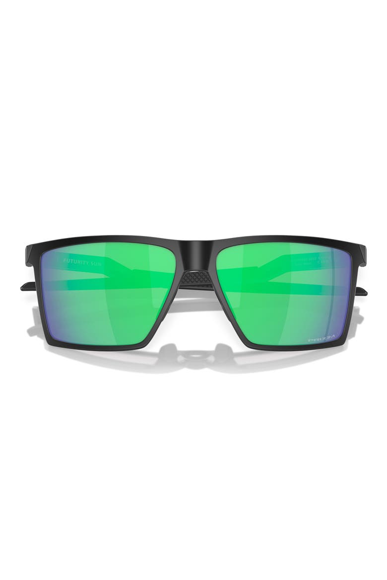 Futurity Sun 57mm Polarized Square Sunglasses, Alternate, color, SHINY BLACK