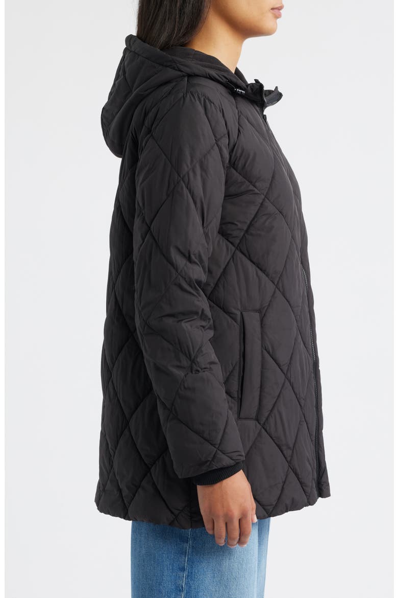 Quilted Packable Puffer Jacket, Alternate, color, BLACK