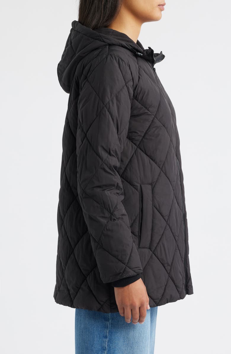 Bernardo Quilted Packable Puffer Jacket, Alternate, color, Black