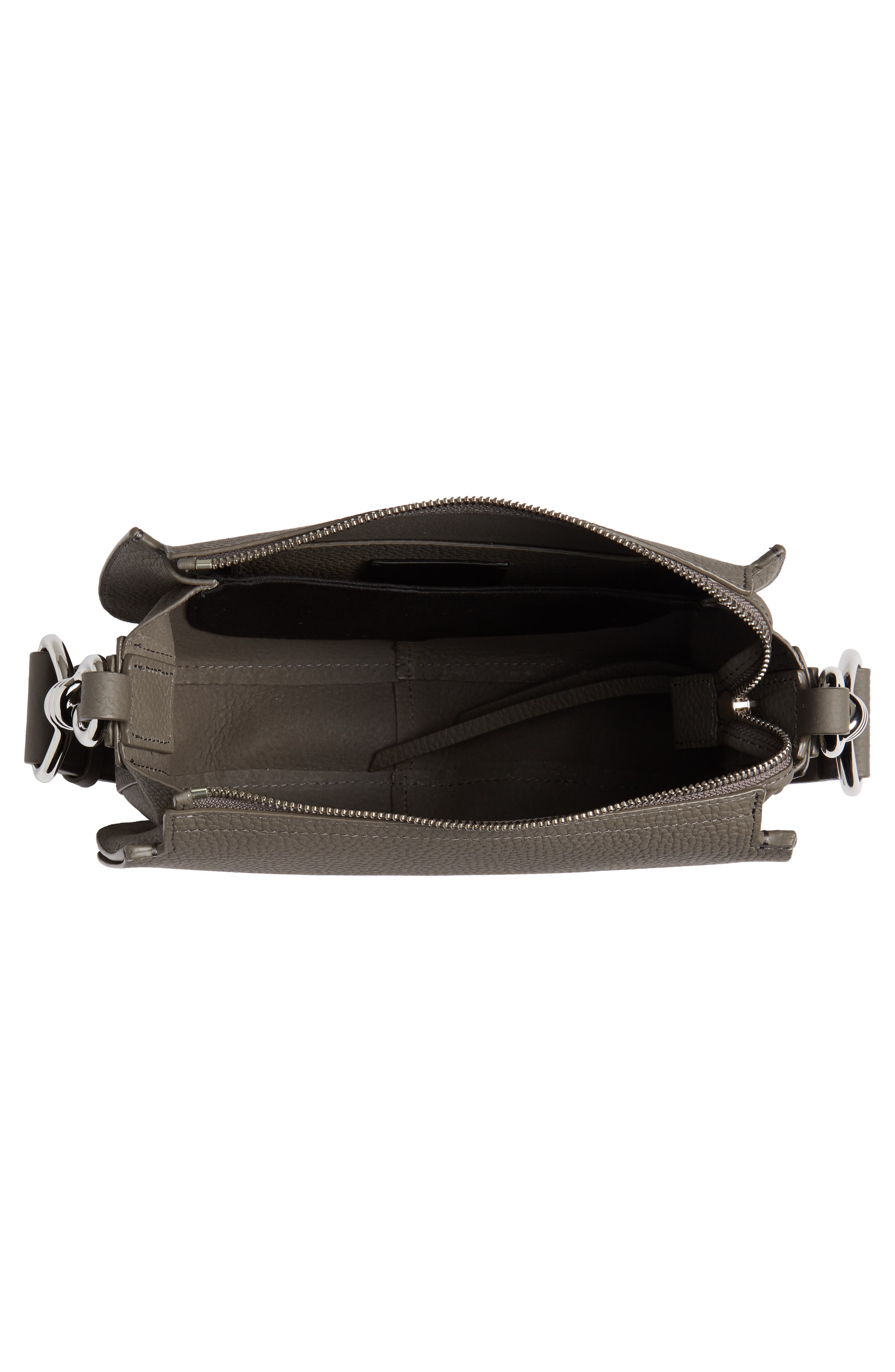 AllSaints Captain Round Leather Crossbody Bag, Alternate, color, 