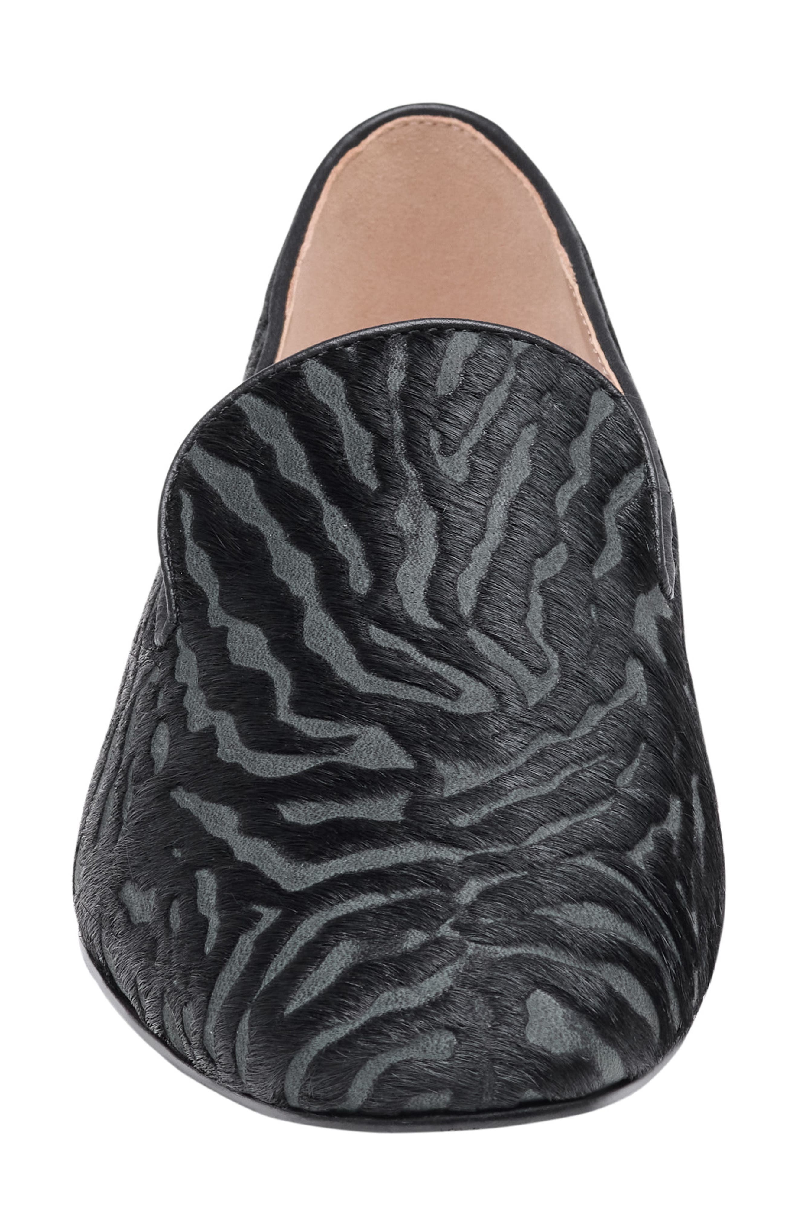 Isabel Genuine Calf Hair Venetian Loafer, Alternate, color, BLACK ZEBRA PATTERNED HAIRCALF