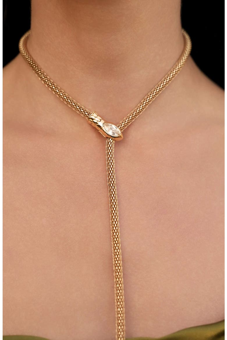 Serpentina Lariat Necklace, Alternate, color, GOLD