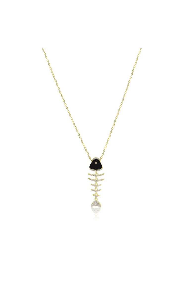Onyx Fish Necklace, Main, color, Onyx