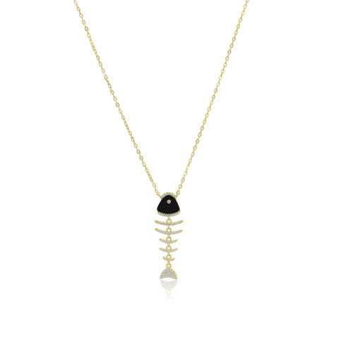 Onyx Fish Necklace