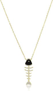 The Lovery Fine Jewelry Onyx Fish Necklace