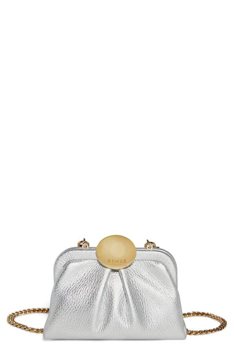 Mini Full Circle Leather Frame Crossbody Clutch