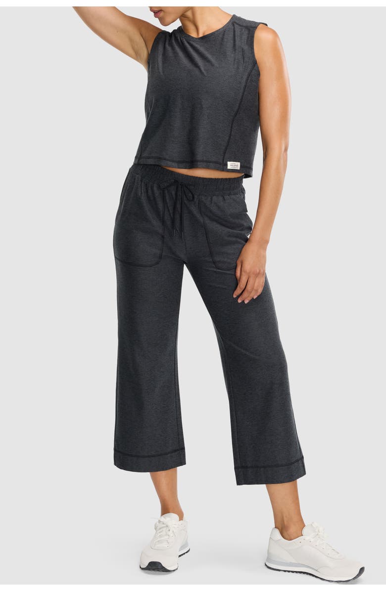 Peloton Dreamblend Wide Leg Cropped Pant, Alternate, color, Heather Grey