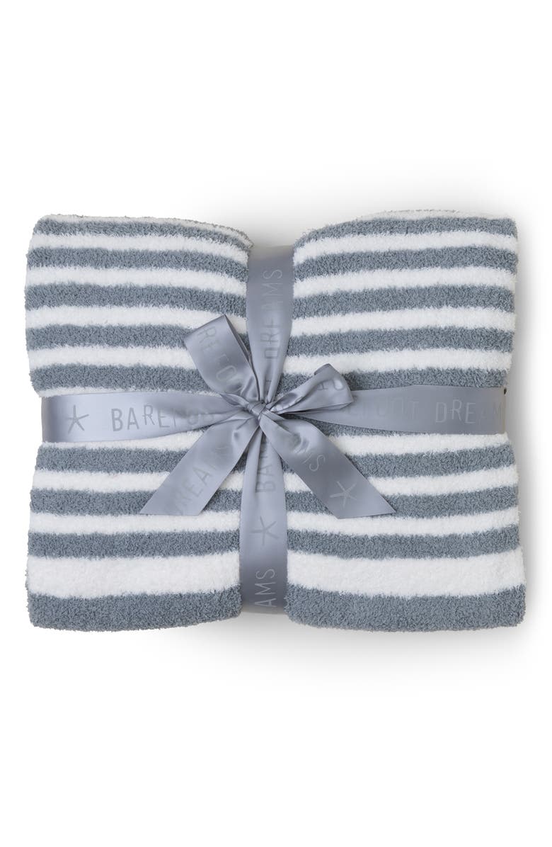 Barefoot Dreams<sup>®</sup> CozyChic<sup>™</sup> Stripe Throw Blanket, Alternate, color, Moonbeam-Pearl