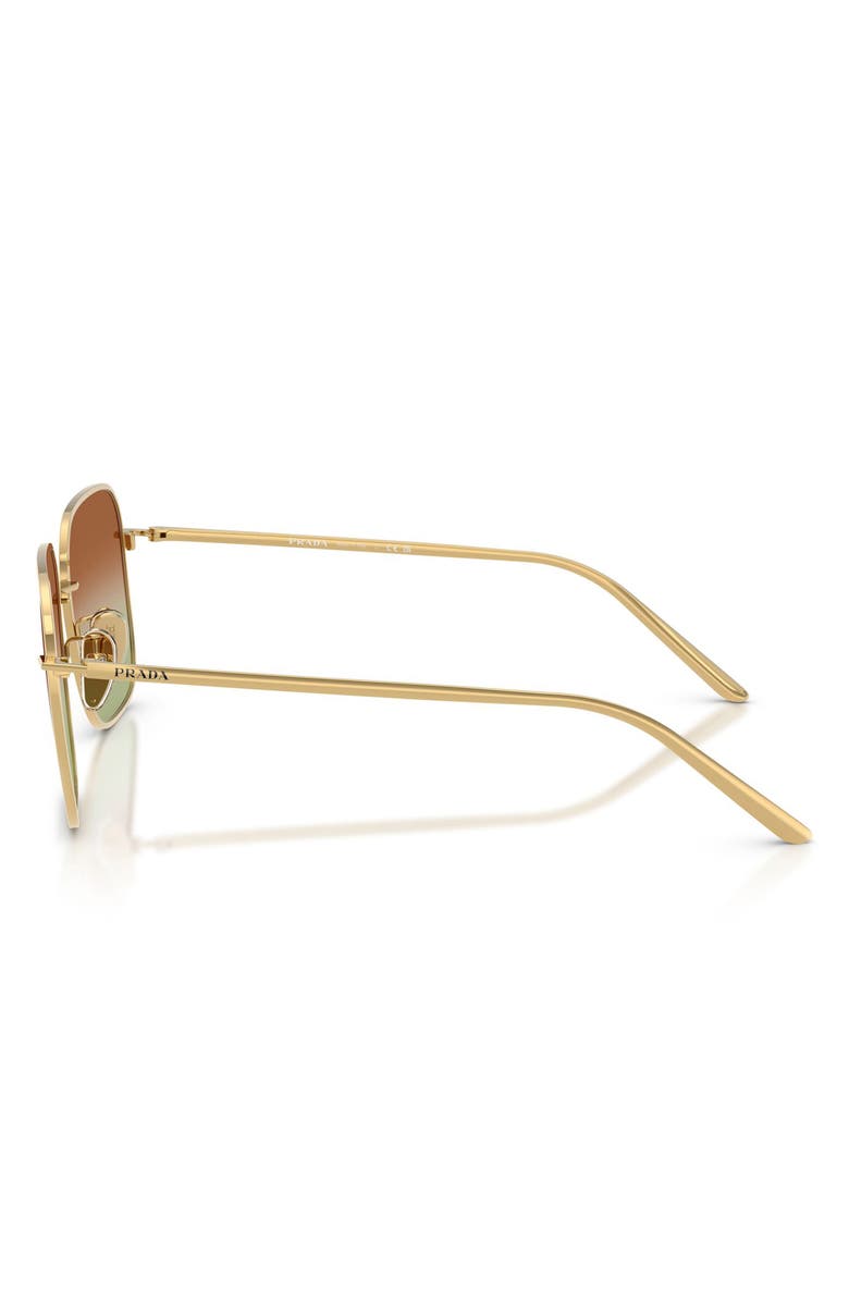 Prada 54mm Square Sunglasses, Alternate, color, Gold / Green/ Brown