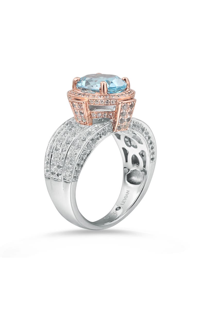 SUZY LEVIAN Blue & White Topaz Two-Tone Ring, Alternate, color, Blue