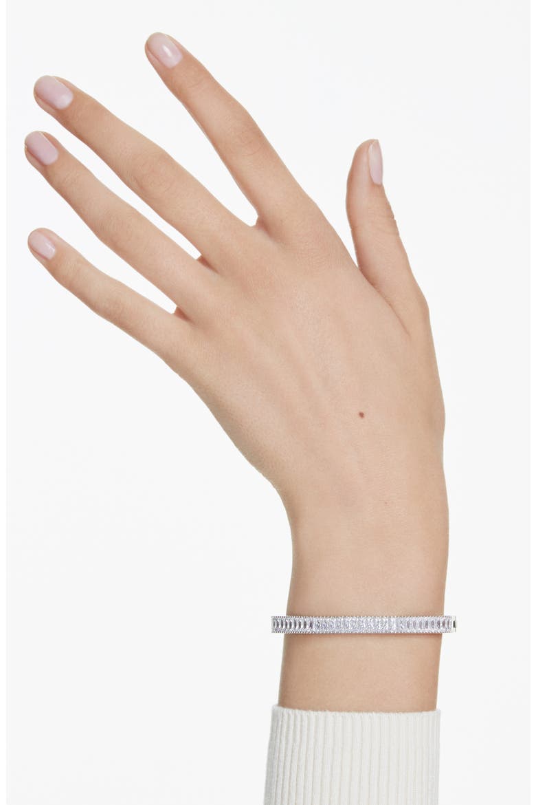 Matrix Crystal Bangle, Alternate, color, WHITE/ SILVER