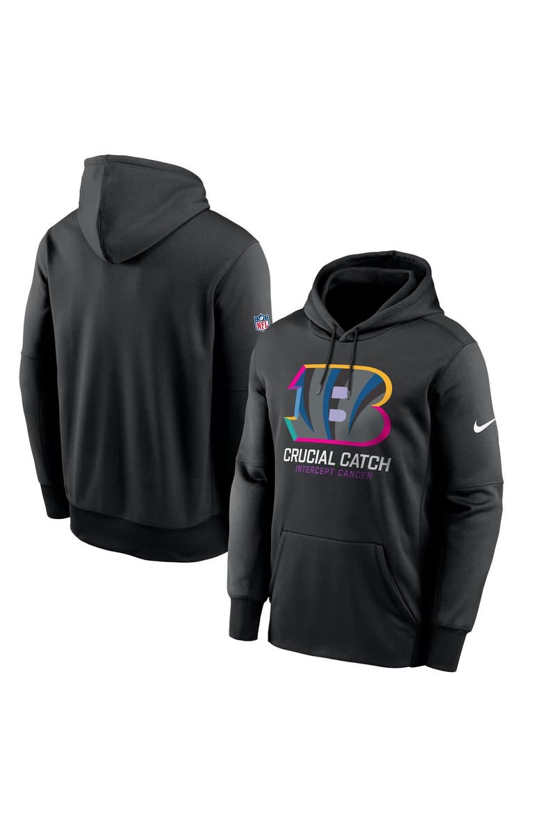 Nike Men's Nike Black Cincinnati Bengals 2024 NFL Crucial Catch Performance Fleece Pullover Hoodie, Main, color, 