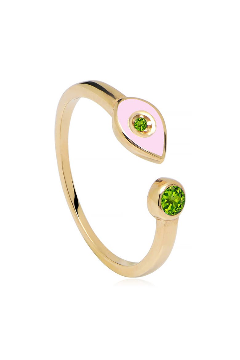 Evil Eye Adjustable Ring, Main, color, GOLD