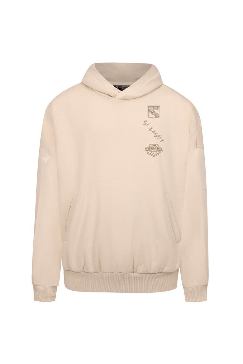 Men's Levelwear Cream New York Rangers Contact Stamp Pullover Hoodie, Alternate, color, Cream