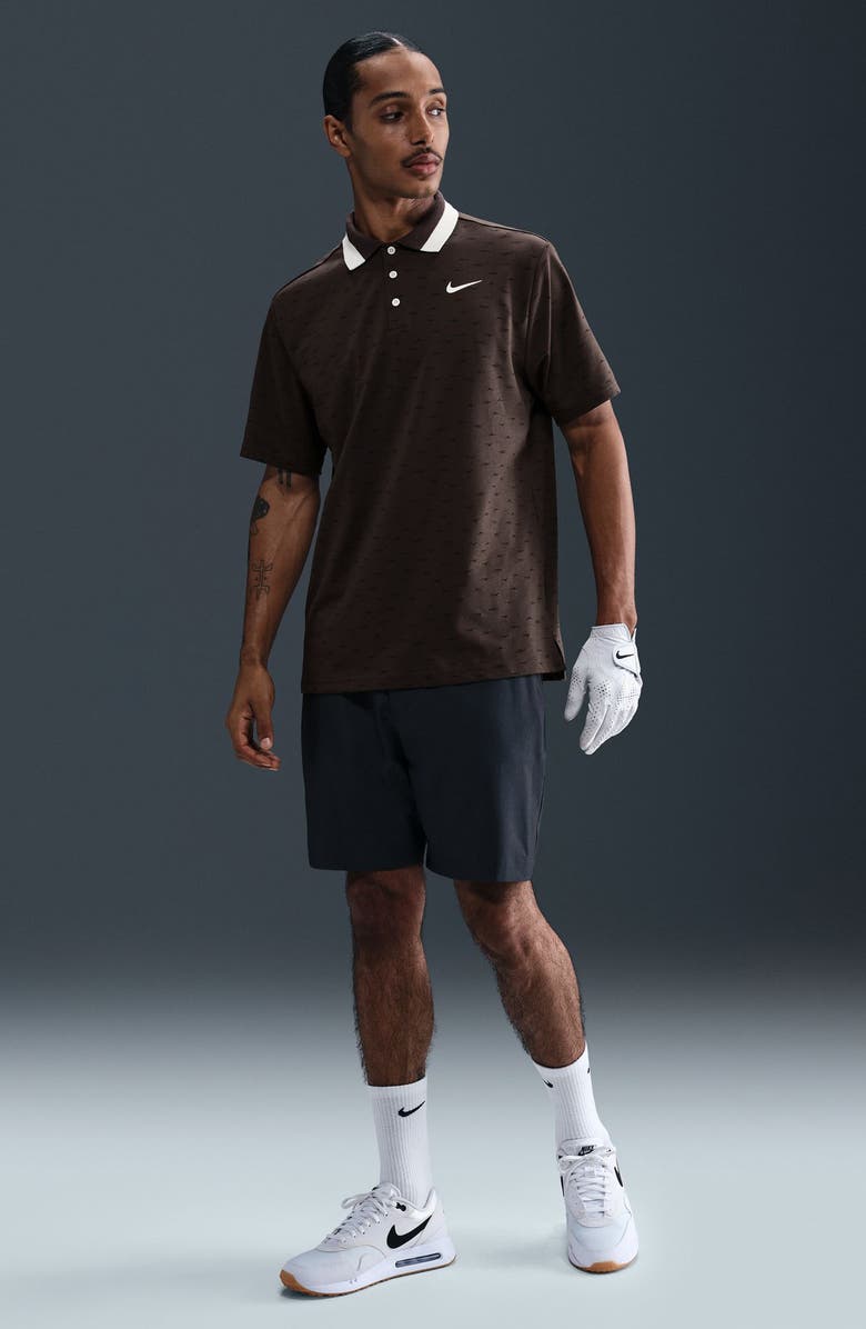 Nike Dri-Fit Tour Micro Print Golf Polo, Alternate, color, Baroque Brown/ Pale Ivory