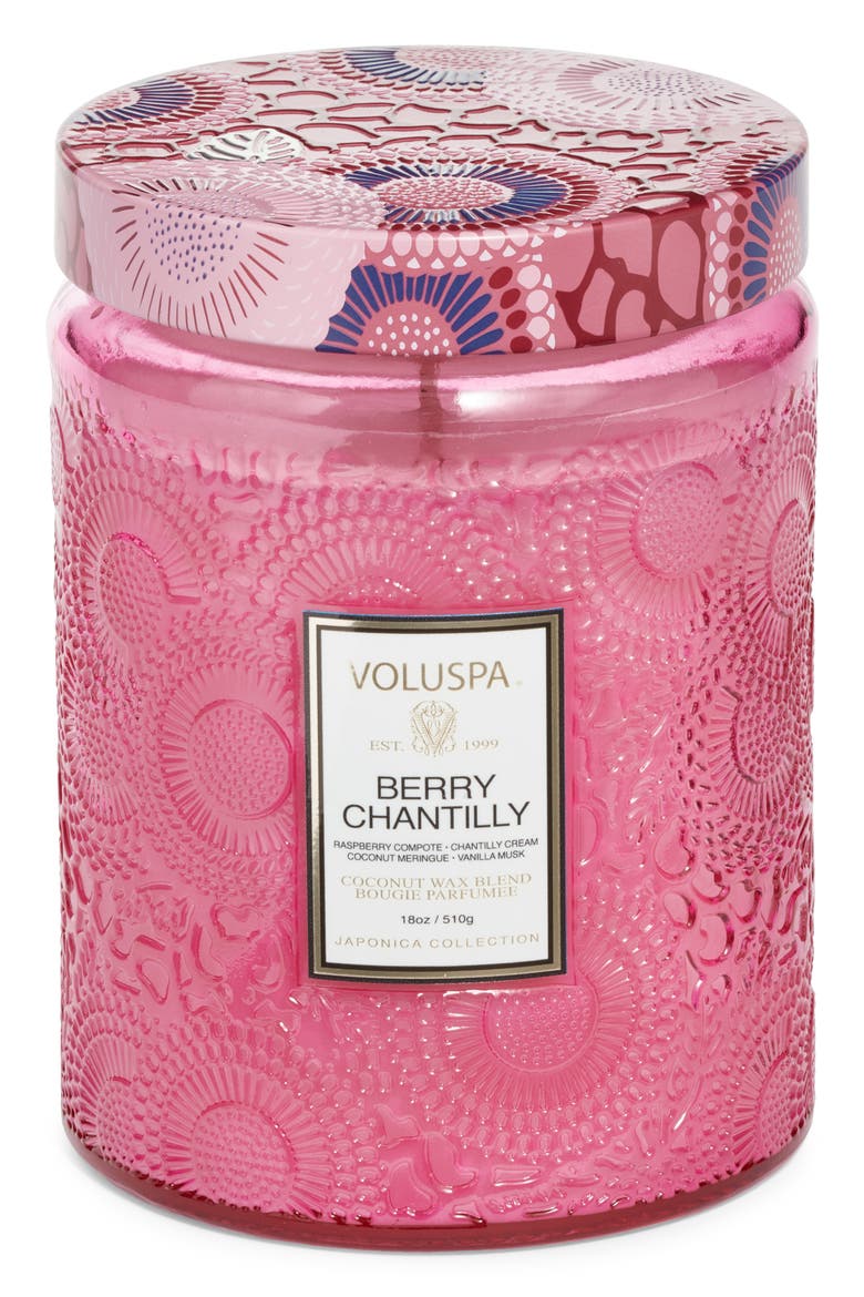 Berry Chantilly Japonica Large Jar Candle, Main, color, NO COLOR