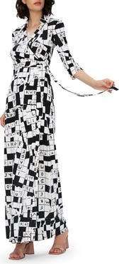 Abigail Crossword Puzzle Silk Maxi Dress