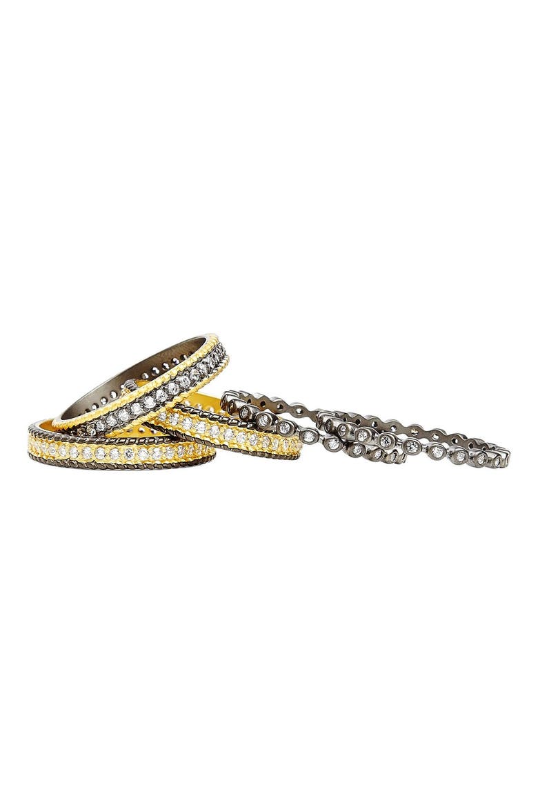 'The Standards' Stackable Rings, Alternate, color, GUNMETAL/ GOLD
