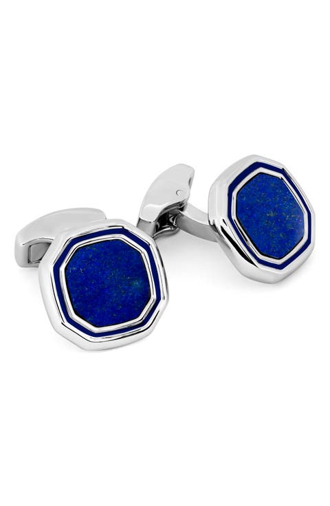 Octagon Lapis Cuff Links
