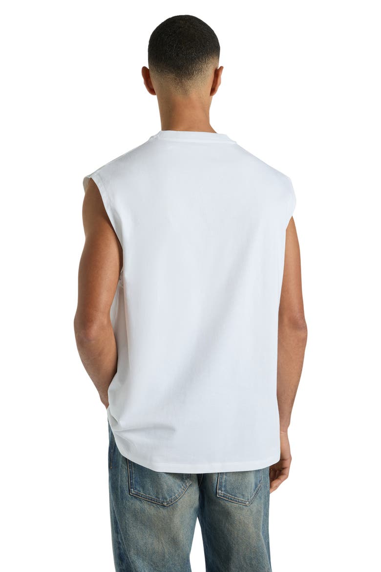 Flocked Balmain Quilted tank top, Main, color, white