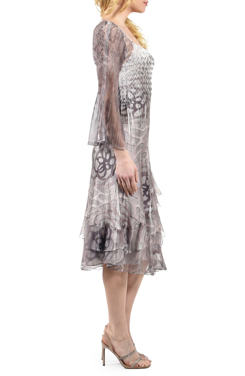 Komarov Floral Chiffon A-Line Dress, Alternate, color,