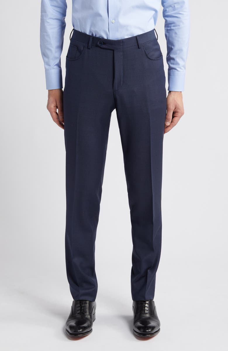 Canali Milano Trim Fit Five Pocket Wool Dress Pants, Main, color,
