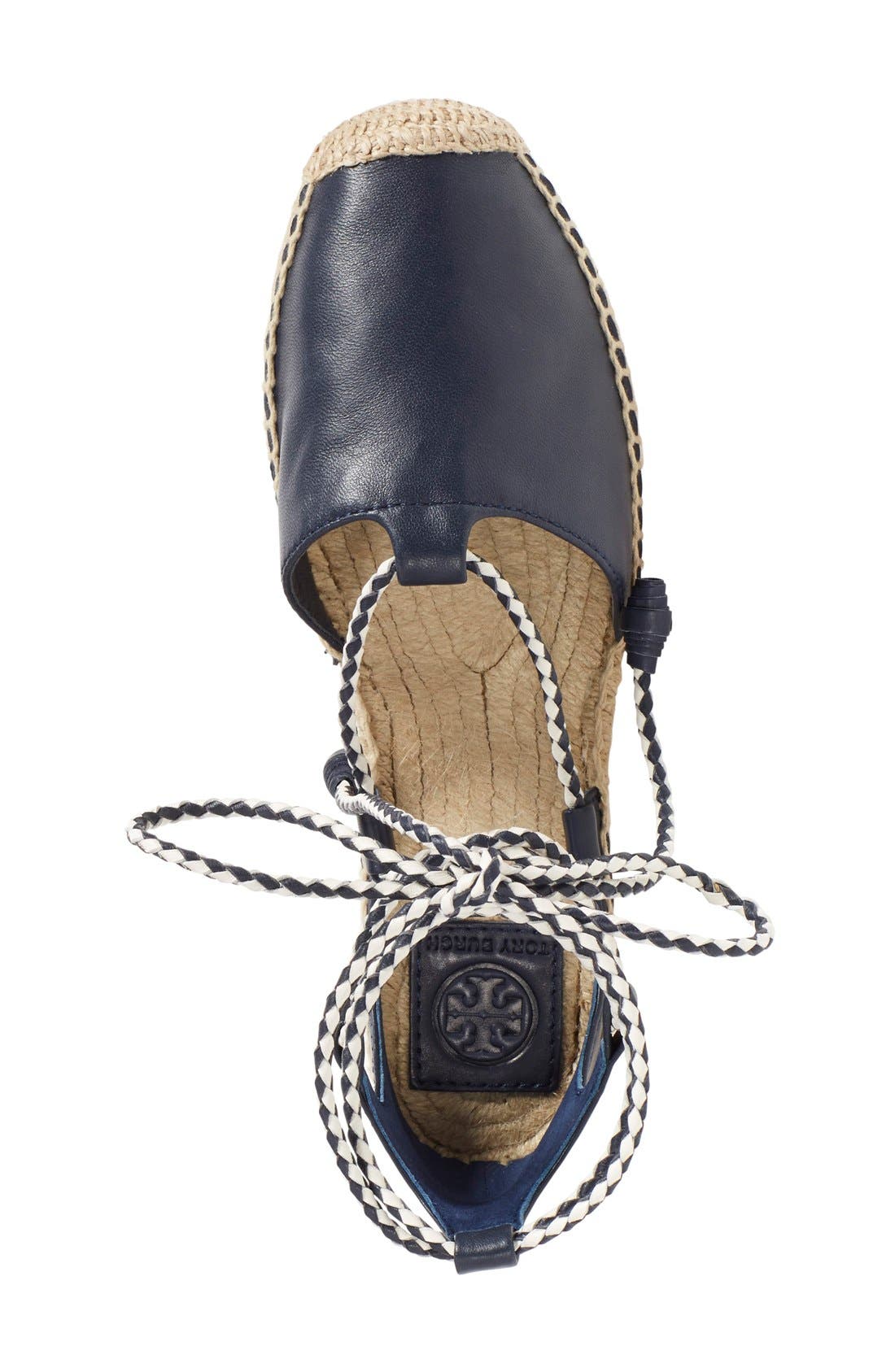 Tory Burch 'Positano' Lace-Up Espadrille Flat, Alternate, color, 