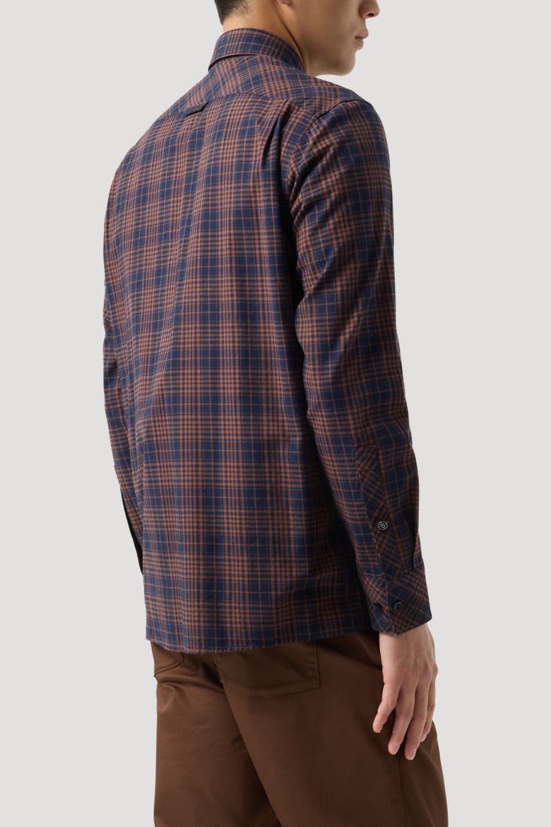 Hardy Cotton Shirt, Alternate, color, Brown/navy blue