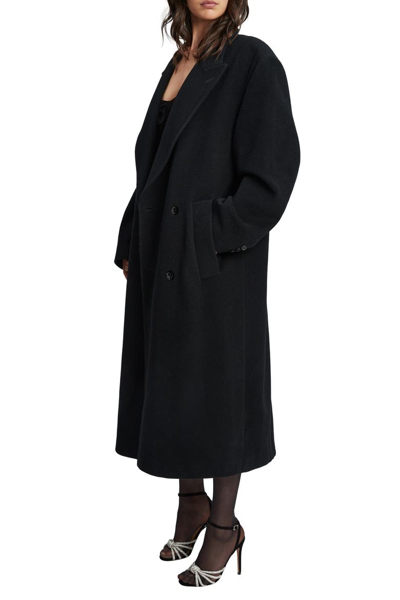 Oversize Double Breasted Classic Coat, Alternate, color, BLACK
