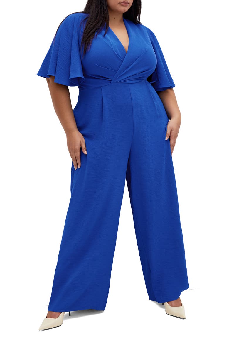 Braelynn Flutter Sleeve Jumpsuit, Main, color, CERULEAN