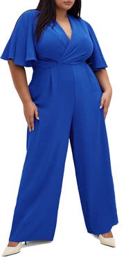 City Chic Braelynn Flutter Sleeve Jumpsuit