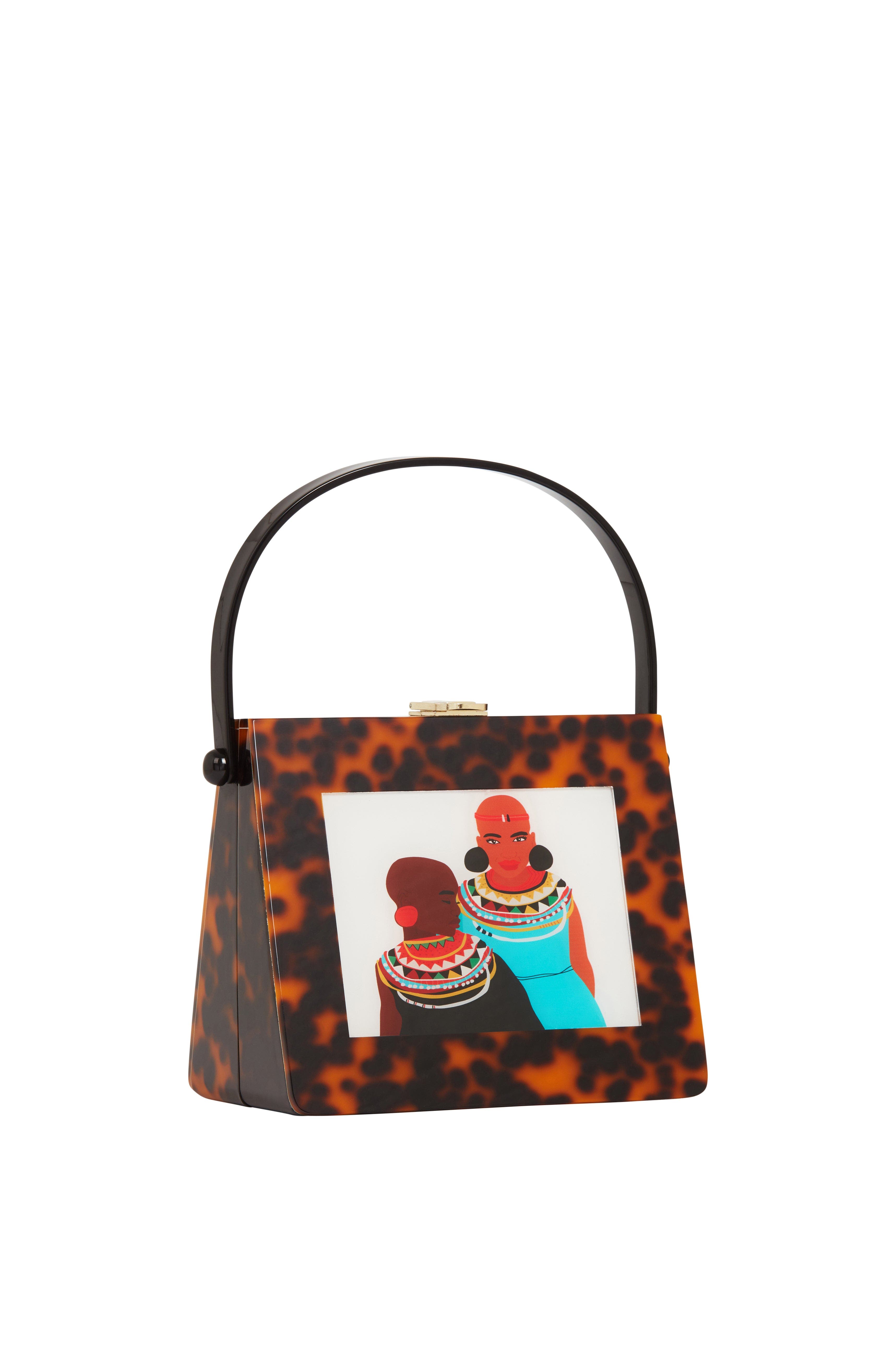 LarAllan Naserian Acrylic Top Handle Bag, Main, color, White Backdrop